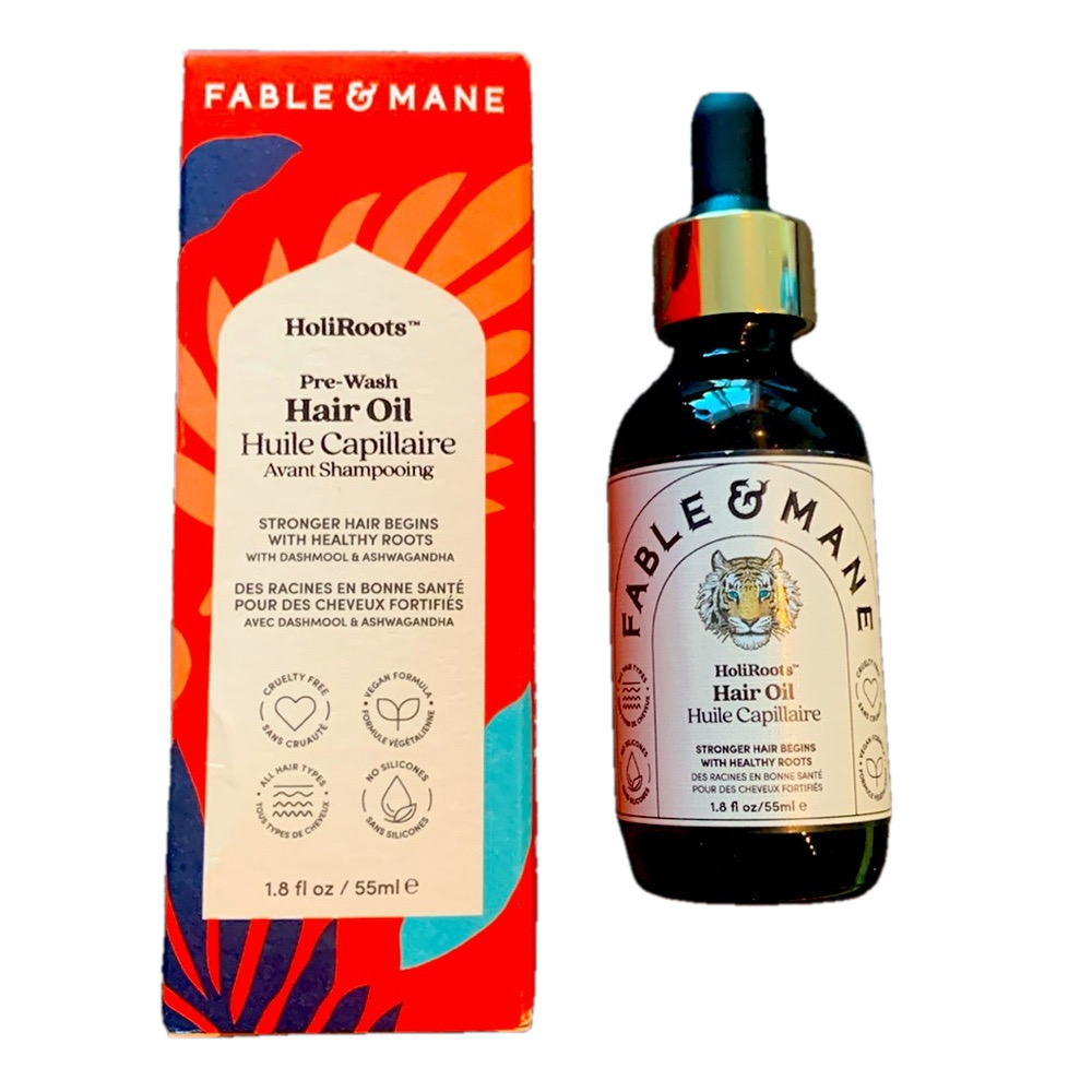 NWT FABLE & MANE HOLIROOTS PRE WASH HAIR OIL strengthens hydrates scalp roots
